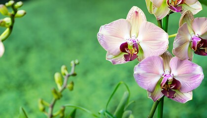 Orchid flowering, with copy space