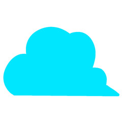 blue cloud on white background.