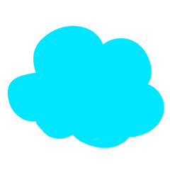 blue cloud on white background.