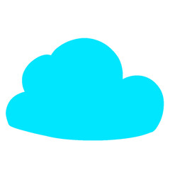 blue cloud on white background.