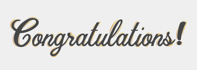 Black and gold congratulations text design vector