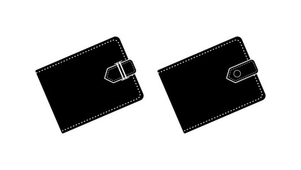 Personalized Wallet for Men, black isolated silhouette