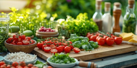 Obraz premium Tasty and nutritious recipes using each food incorporated into a healthy diet