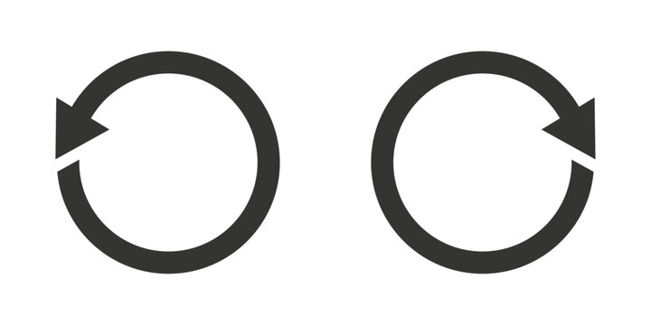 black left right rotate sign icon vector design