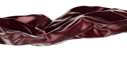 Smooth and shiny red cloth 3D