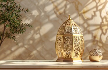 a decorative islamic lantern