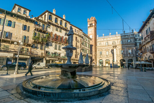 Piazza delle Erbe in Verona, Italy