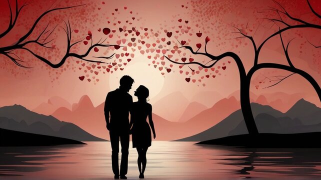 Fototapeta Valentine's day romantic wallpaper