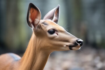 duiker with twitching ears detecting sounds