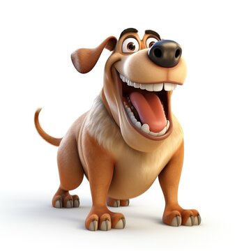 3d render cartoon animated style hog dog
