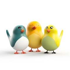 Fototapeta premium 3d cartoon style love bird - beautiful funny character