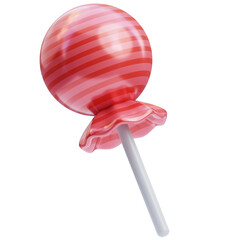 PNG 3D Red Lollipop icon isolated on a white background
