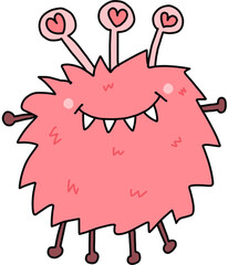 Monster Characters. Alian Characters. Isolated icon on transparent background