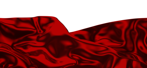 Abstract red cloth falling. Satin fabric flying in the wind