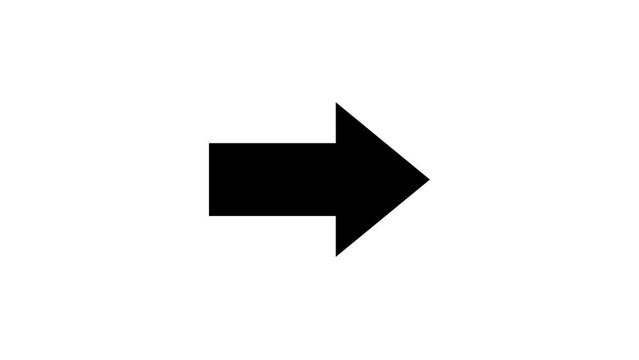 Animated 2d Road arrows sign symbol icon animation video footage. 4K transperancy Background.