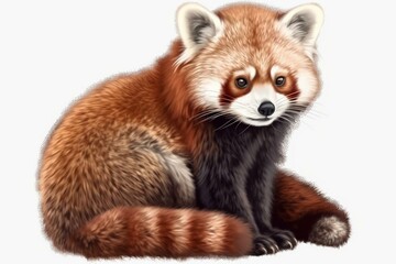 PNG image of red panda or shining cat isolated on transparent background. Generative AI
