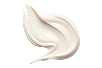 cosmetic smears cream texture on transparent background