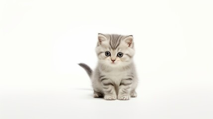 Obraz premium white kitten on a white background