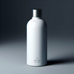 3D illustration Rendering Aluminium Bottle on White Background Black Grey White