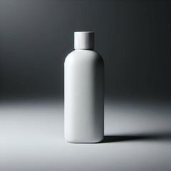 3D illustration Rendering Aluminium Bottle on White Background Black Grey White
