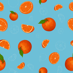 seamless pattern with oranges