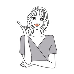 ミディアムレイヤーの可愛い女性上半身