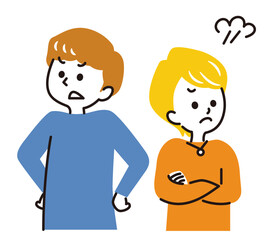 illustration of a couple in bad mood