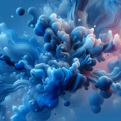 Fototapeta na wymiar Fluid Liquid Blue Smoke Background