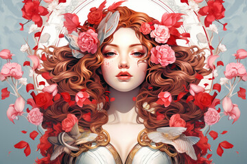
Illustration of Aphrodite, goddess of love and beauty