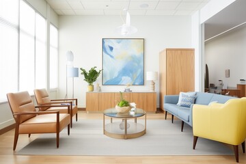 member lounge in clinic with comfortable seating