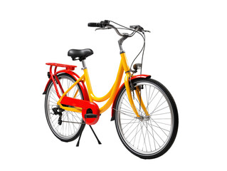 a yellow and red bicycle