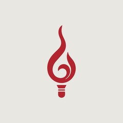 火をシンボリックに用いたシンプルなロゴのベクター画像