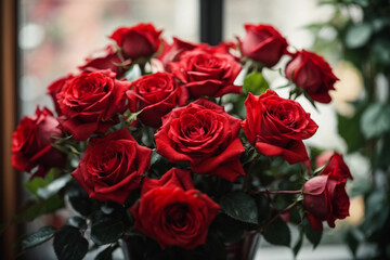 Fototapeta premium bunch of red roses