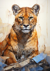 Wild Beauty: A Majestic Tiger's Striped Portrait in Watercolor
