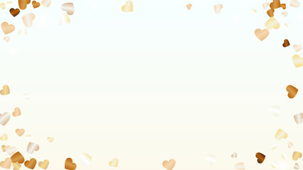 Realistic Background with Confetti of Hearts Glitter Particles. St. Valentine Day. Celebration pattern. Light Spots. Explosion of Confetti. Glitter Vector Illustration. Design for Banner.