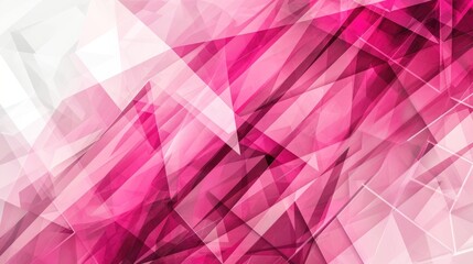 Modern abstract design of pink and white background with layers of texture of triangles
