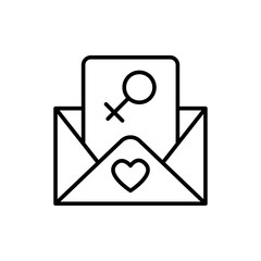 Woman letter outline icons, minimalist vector illustration ,simple transparent graphic element .Isolated on white background