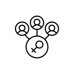 Woman group outline icons, minimalist vector illustration ,simple transparent graphic element .Isolated on white background