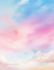 Fototapeta na wymiar ultra-sharp, 4K, Hand painted watercolor pastel sky background