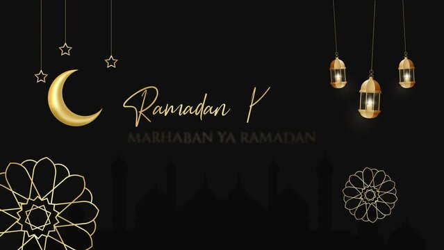 Welcoming the month of Ramadan Kareem animation. Marhaban ya Ramadan