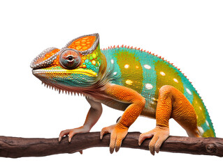 a colorful lizard on a branch