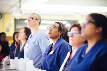 Fototapeta premium healthcare staff watching a medical procedure demonstration