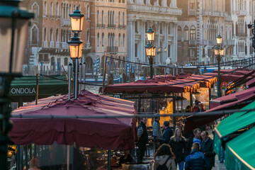 Evening on the Granc Canal in Venice, Italy