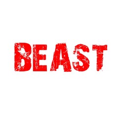 Beast text on red background