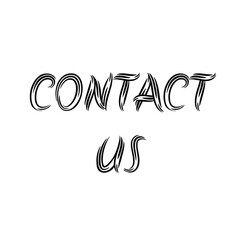 Obraz premium Contact us text on white background