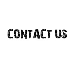 Contact us text on white background