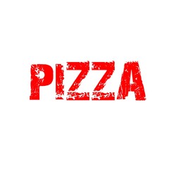 Pizza text on white background