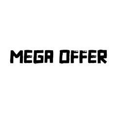 Mega offer text on white background