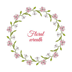 Floral wreath with Peruvian lily (Alstroemeria pelegrina)