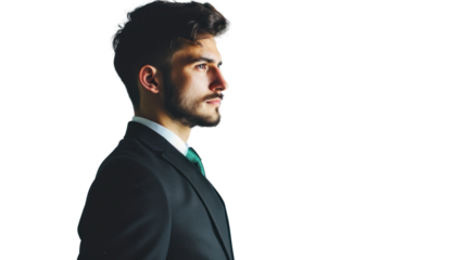 Businessman portrait isolated on transparent background. PNG